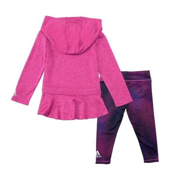 New! ADIDAS Toddler Girls 2-Piece Set Top & Pants Leggings Pink Long Sleeve 2T - Picture 3 of 3